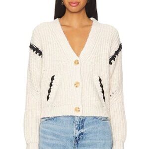 Heartloom Jessa Button Front Cardigan Cream Black M